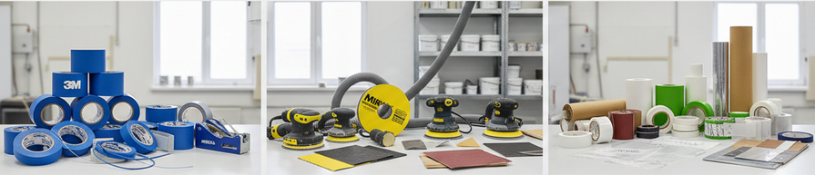 Maskering, Slipning och Tejp