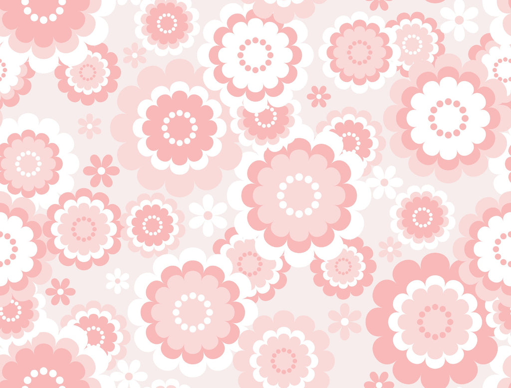 Reveal Tapet Retro Flowers - Pink