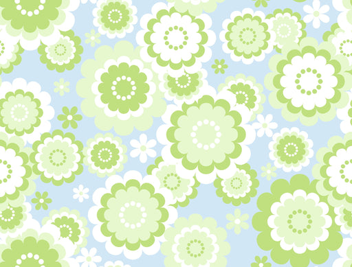 Reveal Tapet Retro Flowers - Green