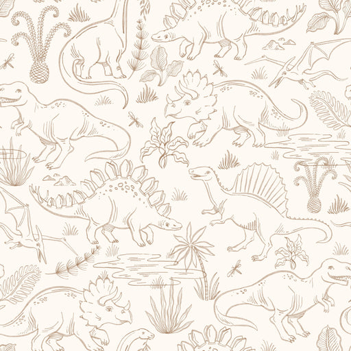 Reveal Tapet Watercolor Dino Safari - Beige