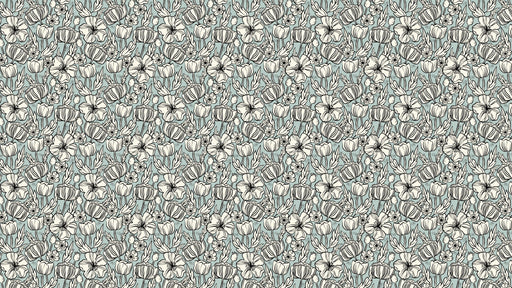 Reveal Tapet Poppy Sketch - Teal