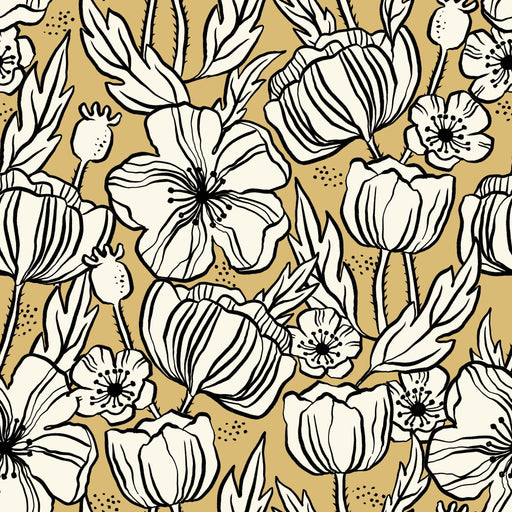 Reveal Tapet Poppy Sketch - Ochre