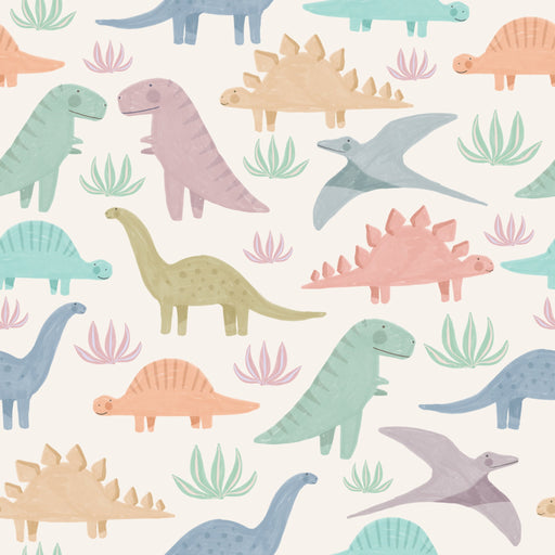 Reveal Tapet Pastel Dinosaurs - Offwhite