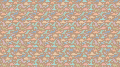 Reveal Tapet Pastel Dinosaurs - Brown