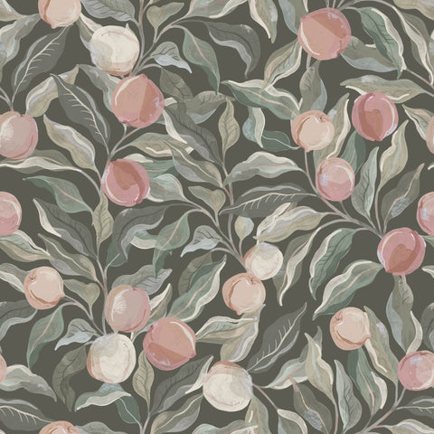 Reveal Tapet Painterly Peaches - Dark Green