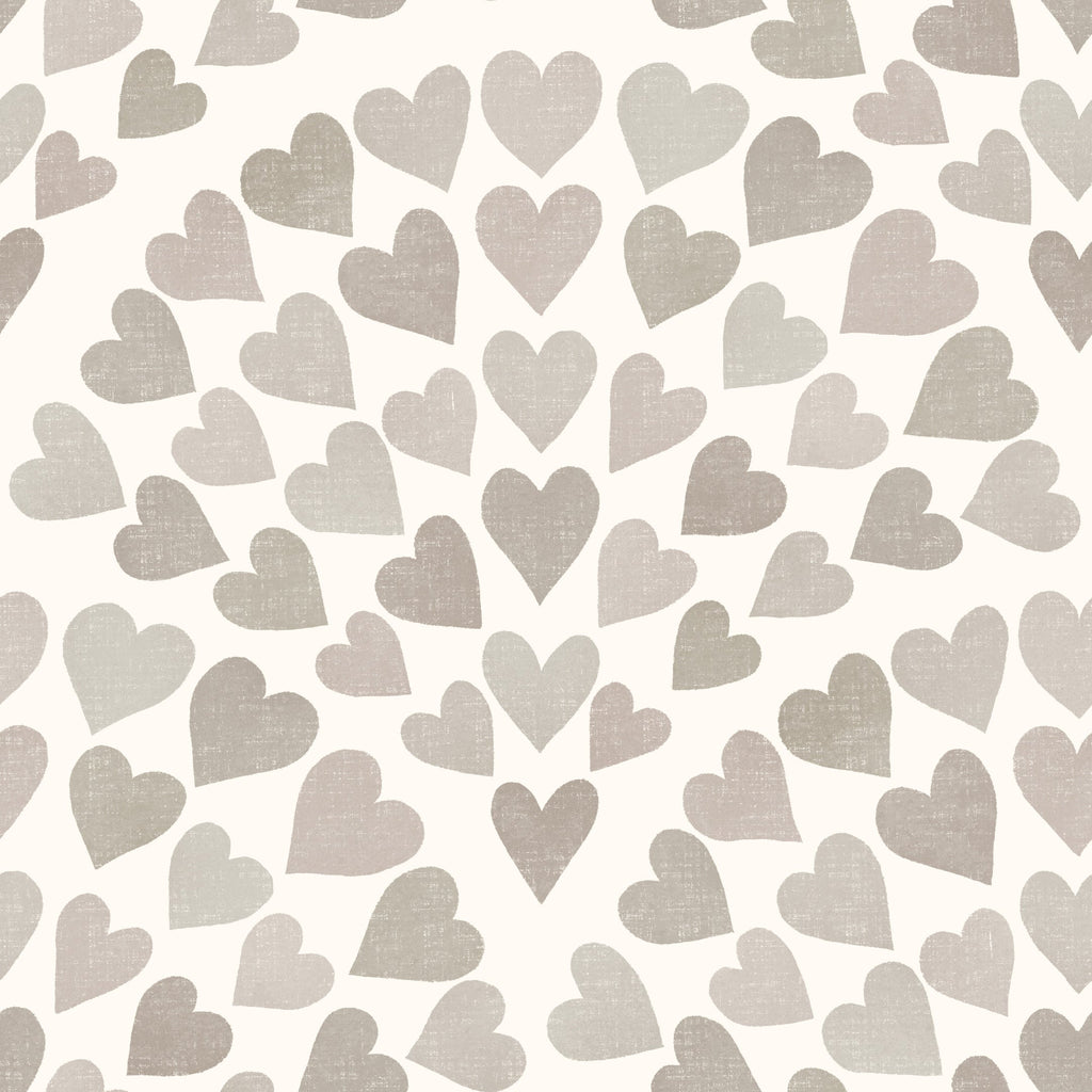 Reveal Tapet Scallop Hearts - Grey