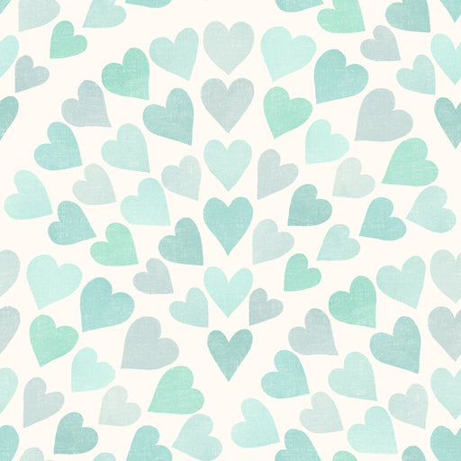 Reveal Tapet Scallop Hearts - Aqua