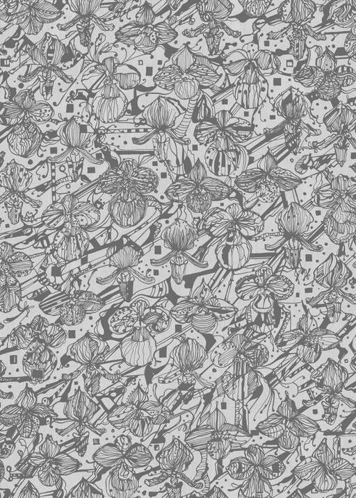 Reveal Tapet Orkidéblomster - Blyerts