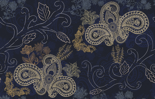 Reveal Tapet Mysteria corall - Midnight Blue