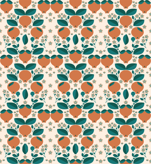 Reveal Tapet Äppelblommor - Orange