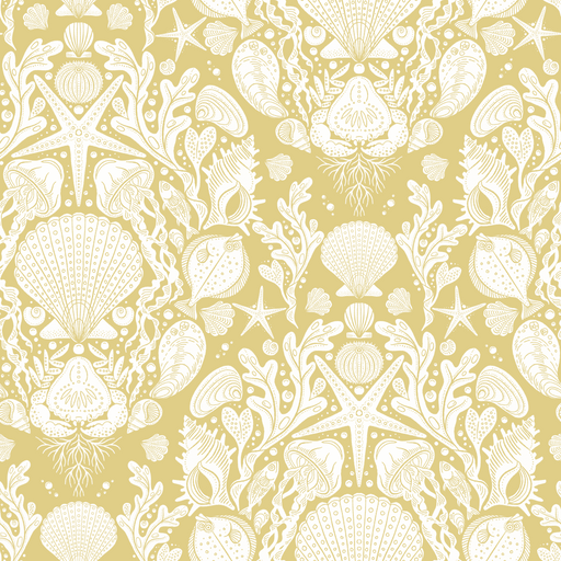 Reveal Tapet Deep Sea Damask - Sunny