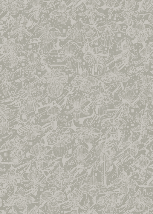 Reveal Tapet Orkidéblomster - Vitbeige