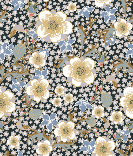 Reveal Tapet Springtime Bloom - Svart-Multi