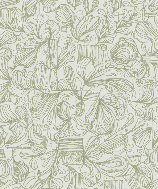 Reveal Tapet Lines - Beige och gulgrön