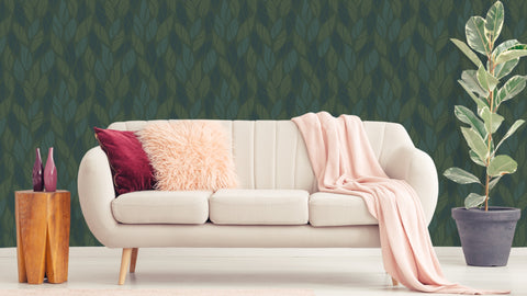 Reveal Tapet Knitted Leaf - Night Green
