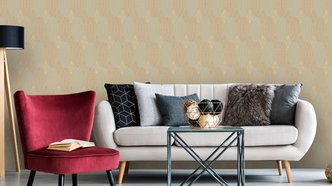 Reveal Tapet Diamond Geo - Olive