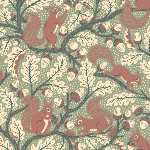 Reveal Tapet Squirrel Oak - Green