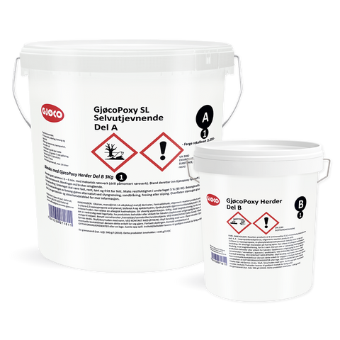 Gjøco Poxy SL (Självnivellerande) Valfri kulör, Kit Inklusive härdare - 10kg Del C köps separat