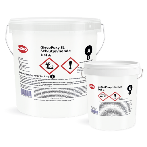 Gjøco Poxy SL (Självnivellerande) Valfri kulör, Kit Inklusive härdare - 10kg Del C köps separat