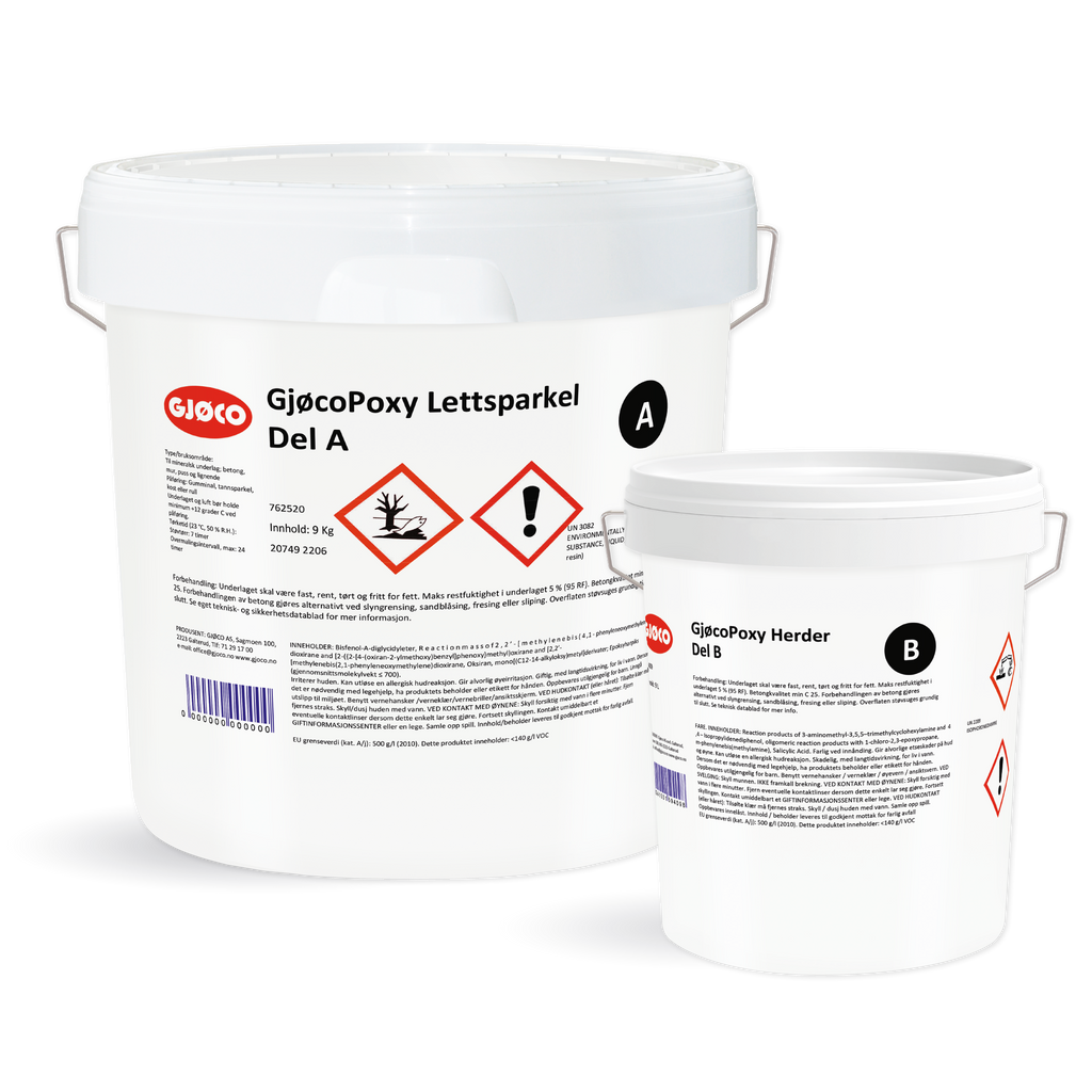 GjøcoPoxy Lättspackel inkl. härdare - 12kg