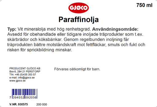Gjøco Paraffinolja - 750ml