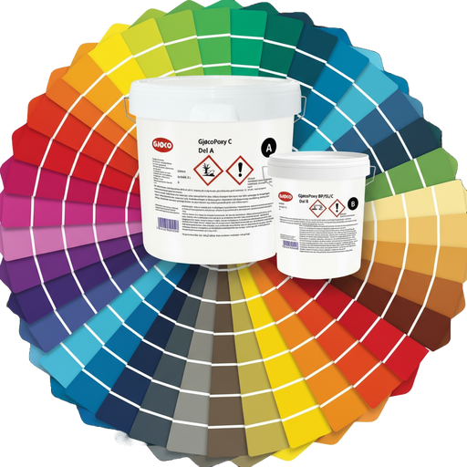 Gjøco Poxy C Kit Del A + Del B VALFRI KULÖR Lämplig för fiskreservoarer, dricksvattentankar, golv mm.