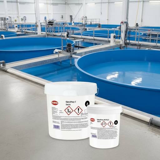 Gjøco Poxy C Kit Del A + Del B Lämplig för fiskreservoarer, dricksvattentankar, golv mm.