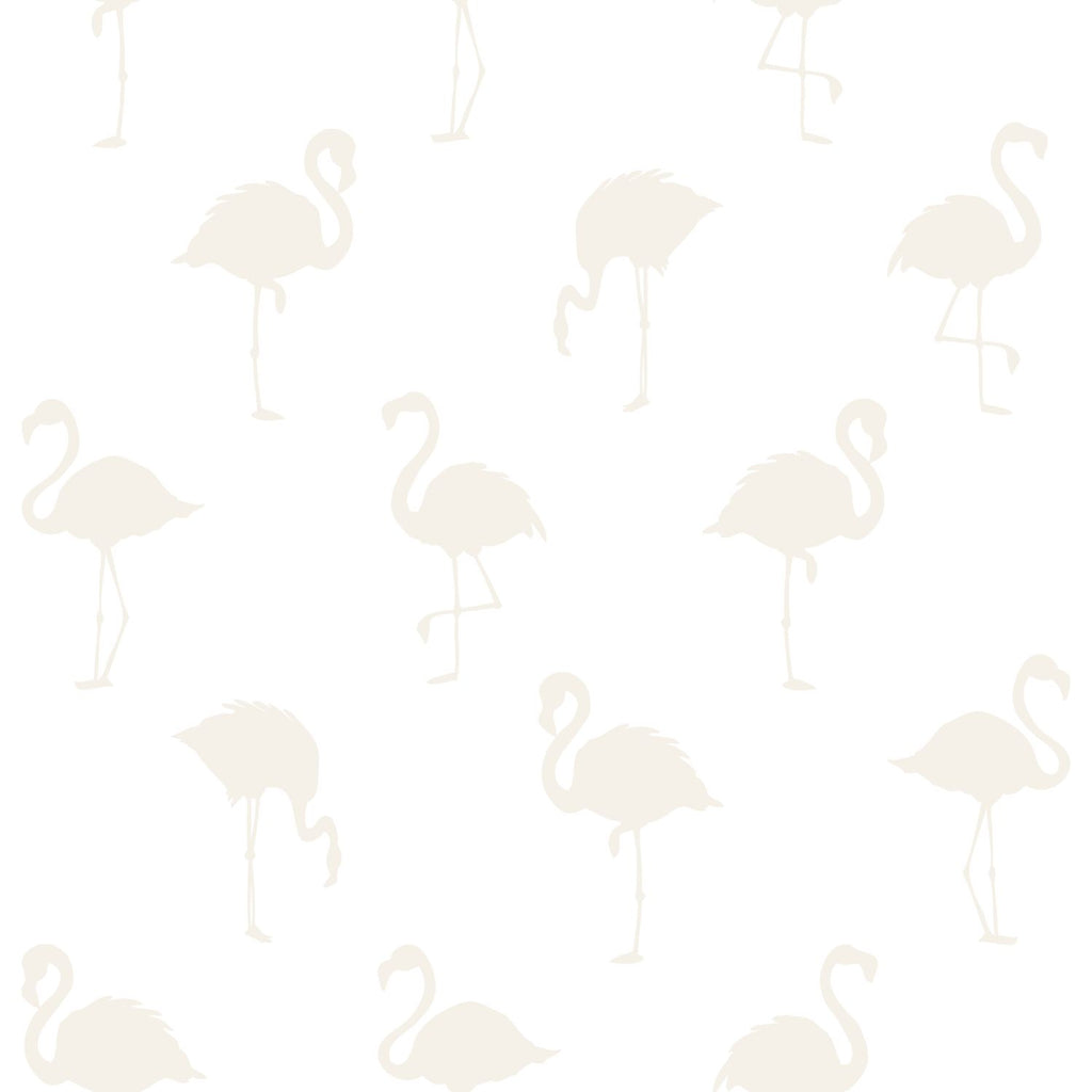 ESTAhome tapet flamingos - silver och vitt