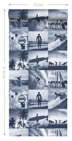 ESTAhome tapet bild av surfare - mörkblått