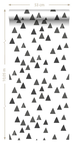 ESTAhome tapet grafiska trianglar - svart och vitt