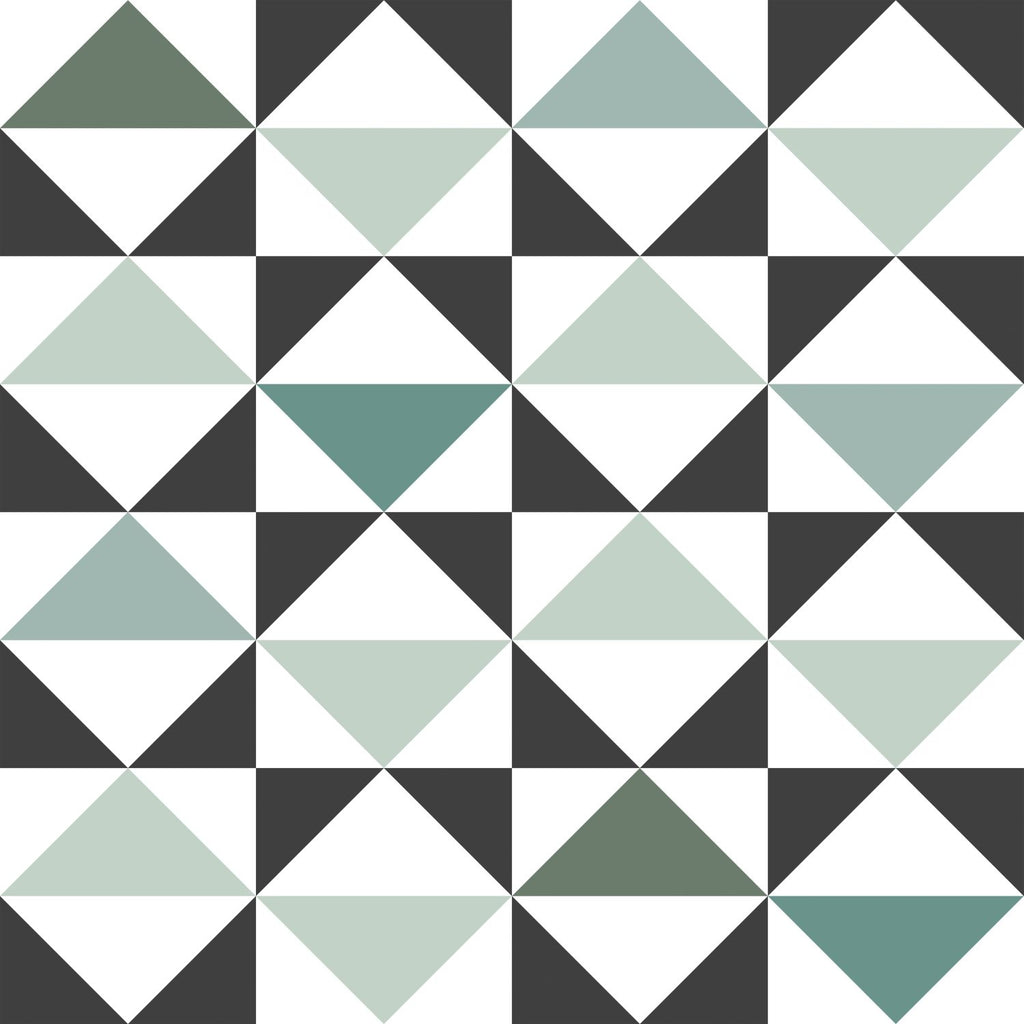 ESTAhome tapet trianglar - vitt, svart och grön
