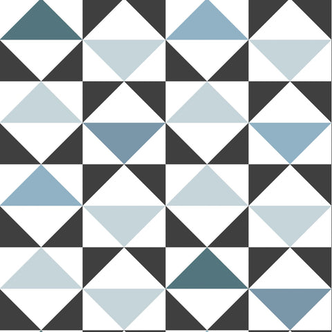 ESTAhome tapet trianglar - vitt, svart och blått
