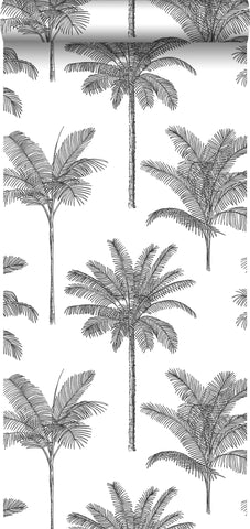 ESTAhome tapet palmer svart och vitt
