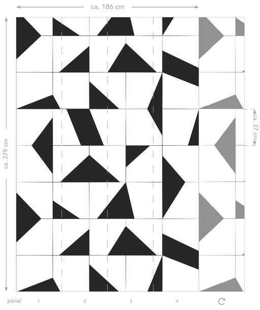 ESTAhome fototapet kakelplattor - svart och vitt