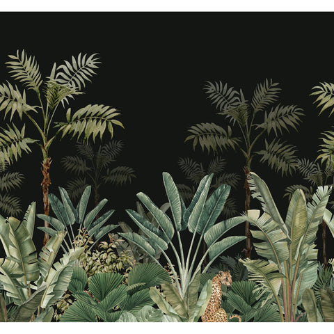 ESTAhome fototapet djungel - svart och grågrönt