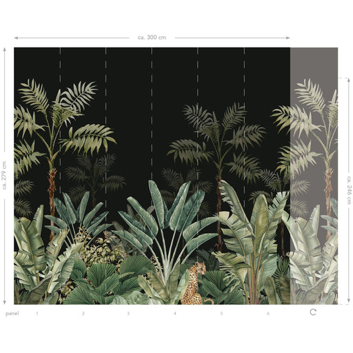 ESTAhome fototapet djungel - svart och grågrönt