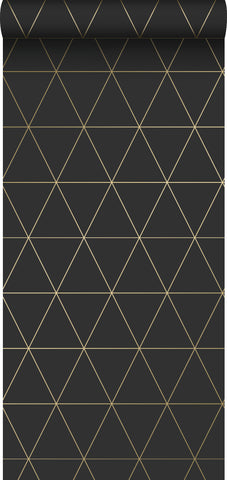 Origin tapet grafiska trianglar - svart och guld