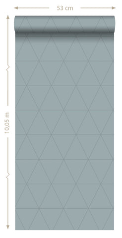 Origin tapet grafiska trianglar - vintage gråblått