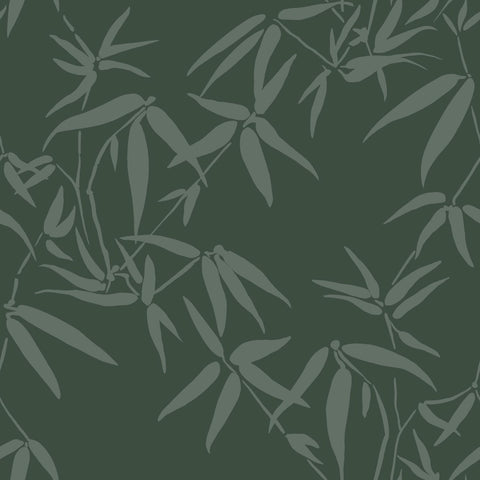 Origin tapet bambublad -  mörkgrönt