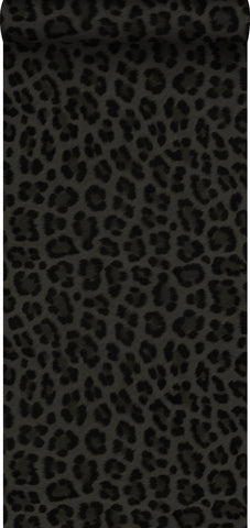 Origin tapet leopardskinn - mörkgrått och svart