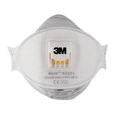 3M™ Aura™ filtrerande halvmask, FFP2, ventil 9322+ 10-pack
