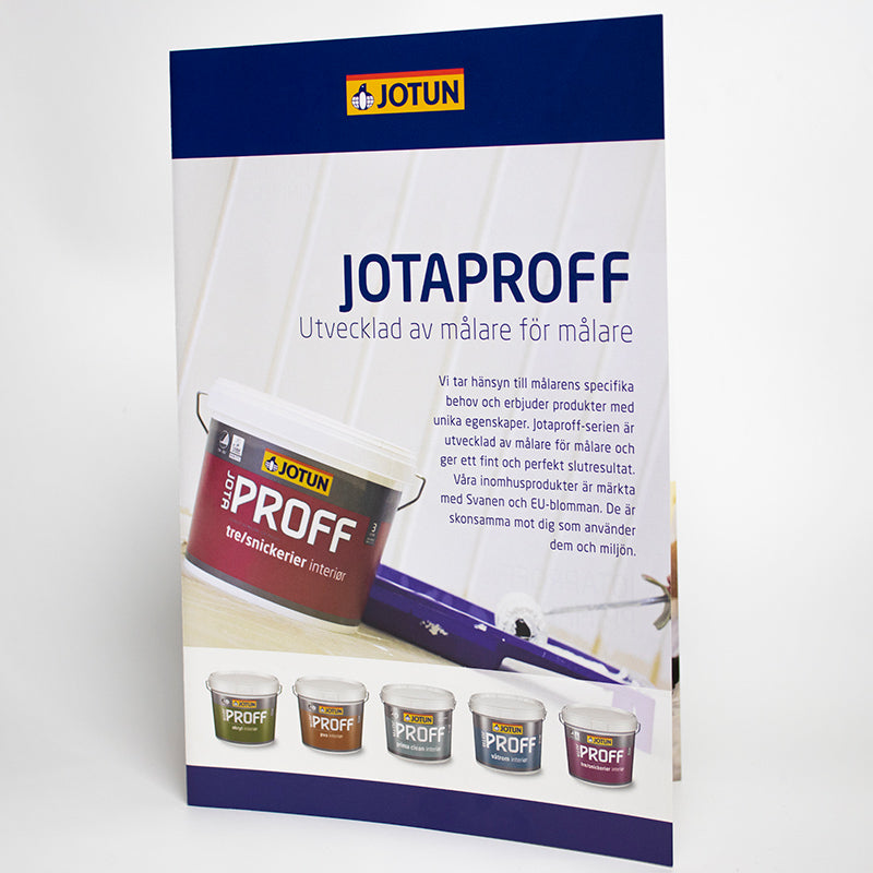 En bild på Broschyr Jotaproff - Jotaproff, utvecklad av... på Färggrossen.nu
