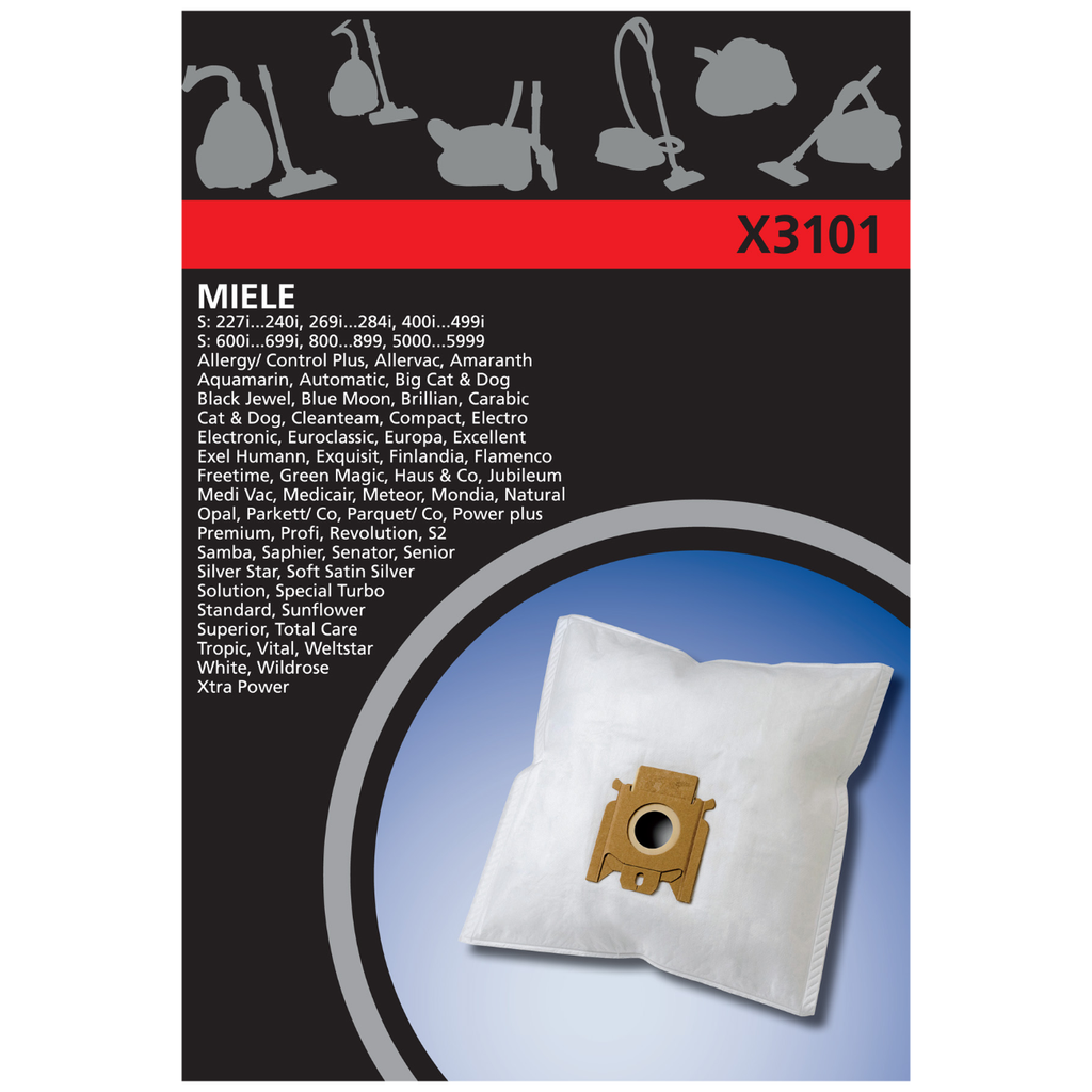 Dammsugarpåse X3101 X-Range 4-pack
