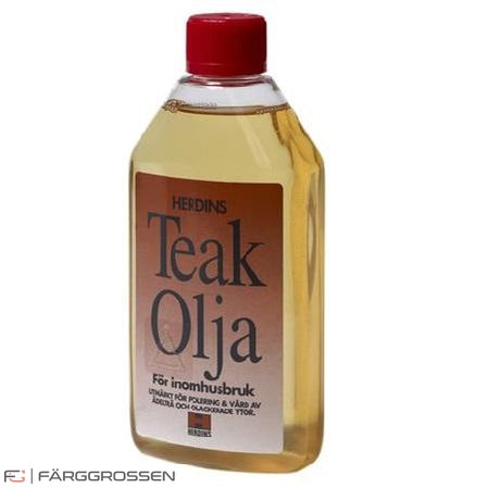 En bild på Herdins Teakolja inomhus på Färggrossen.nu