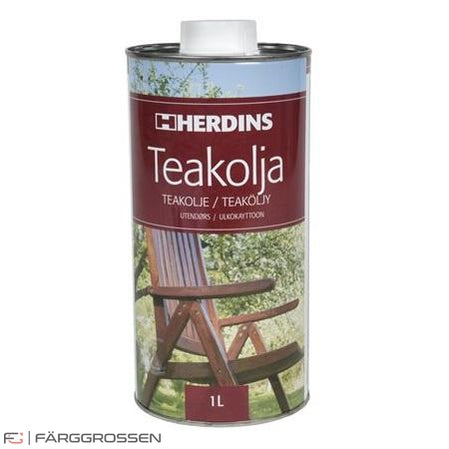 En bild på Herdins Teakolja utomhus på Färggrossen.nu